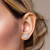 10K Yellow Gold Diamond Circle Earrings 0.35ct 