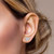 10K Yellow Gold Two-tone Diamond Heart Earrings 0.50ct 