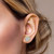 10K Yellow Gold Diamond Circle Earrings 0.45ct 