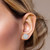 10K White Gold Diamond Flower Earrings 1.45ct 