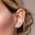 14K White Gold Flower Diamond Earrings 1.15ctw