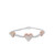 10K  White/Rose Gold Diamond Heart Bracelet 2.42ct