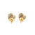 10K Yellow Gold Micro Pave Diamond Heart Earrings 0.30ctw