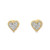 10K Yellow Gold Baguette Diamond Heart Earrings 0.25ctw