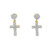 10K Yellow Gold Diamond Cross Earrings 0.50ctw