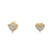 10K Yellow Gold Diamond Heart Earrings 0.17ctw