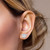 10K  White Gold Baguette Diamond Earrings 0.37ctw