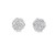 14K  White Gold Diamond Flower Earrings 0.80ctw