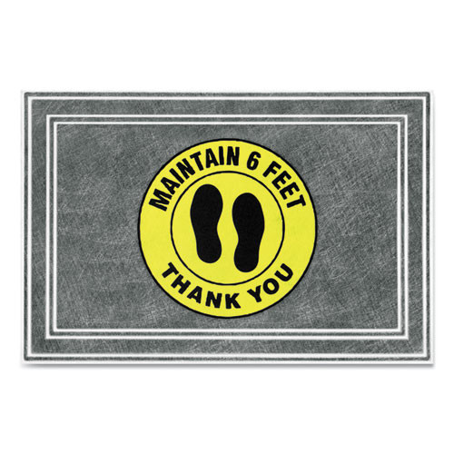 Apache Mills® Message Floor Mats "maintain 6 Feet Thank You"