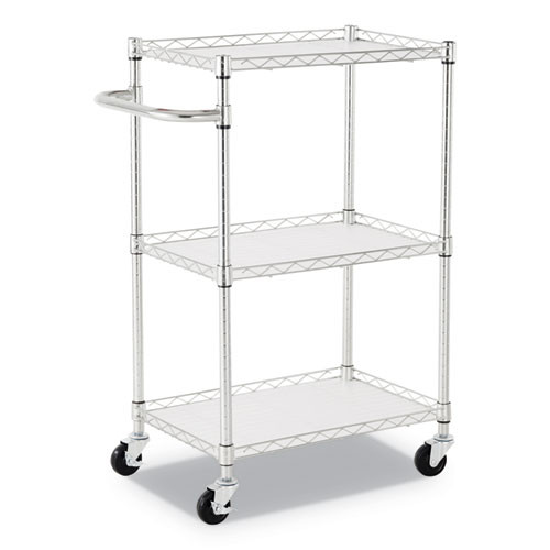 Alera® Three-shelf Metal Wire Cart With Liners