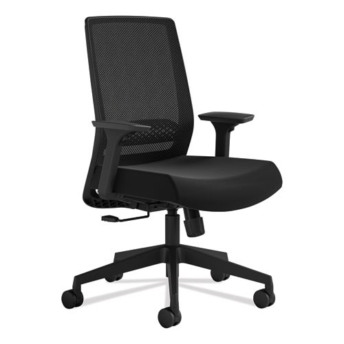 Safco® Medina Basic Task Chair, Supports Up To 275 Lb, 18" To 22" Seat Height, Black