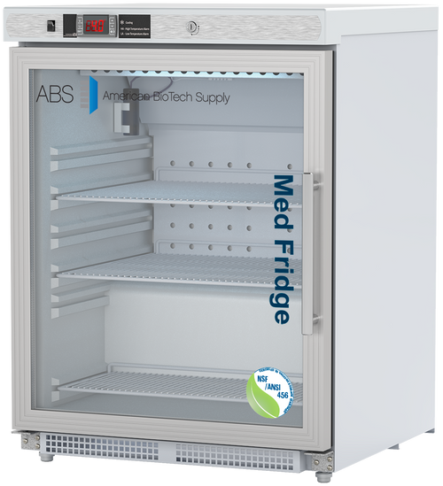 American BioTech Supply PH-ABT-NSF-UCBI-0404G-ADA-LH 4.6 cu. ft. Left Hinged Glass Door Undercounter Built-In Pharmacy Refrigerator