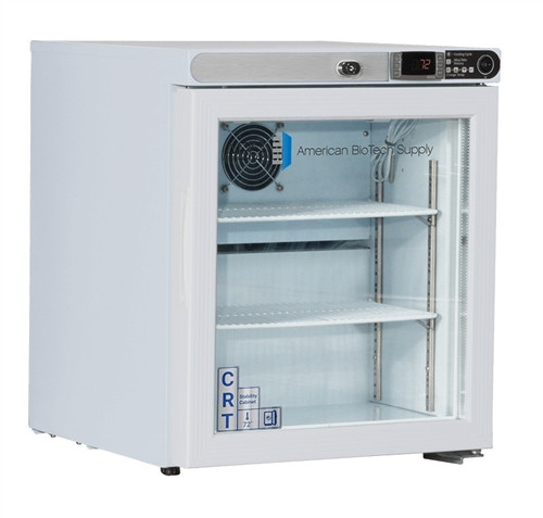 American BioTech Supply CRT-ABT-HC-UCFS-0104G 1 cu. ft. Glass Door Countertop Freestanding Controlled Room Temperature (CRT) Cabinet