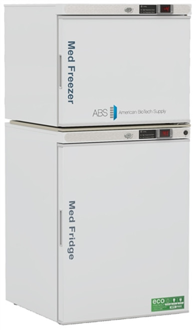 American BioTech Supply PH-ABT-HC-RFC7S 7 cu. ft. Solid Door Combo Pharmacy Refrigerator and Freezer