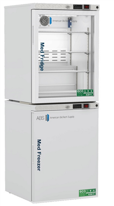 American BioTech Supply PH-ABT-HC-RFC1040G 10 cu. ft. Glass Door Combo Pharmacy Refrigerator and Freezer (-40°C)