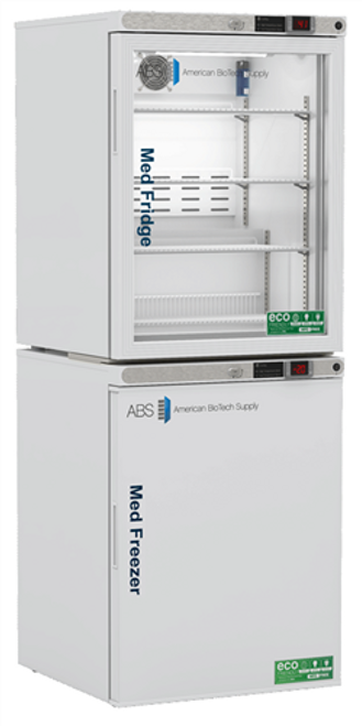 American BioTech Supply PH-ABT-HC-RFC1020G 10 cu. ft. Glass Door Combo Pharmacy Refrigerator and Freezer (-20°C)