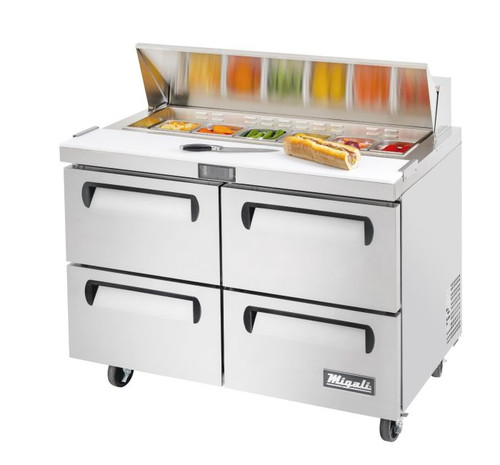 Migali® C-SP48-12-D-HC 48″ – 12 Pans, Sandwich Prep Table with Drawers