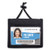 Id Badge Holders With Convention Neck Pouch, Horizontal, Black/clear 5" X 4.25" Holder, 2.75" X 4" Insert, 48" Cord, 12/pack