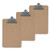 Hardboard Clipboard, 1.25" Clip Capacity, Holds 8.5 X 14 Sheets, Brown, 3/pack