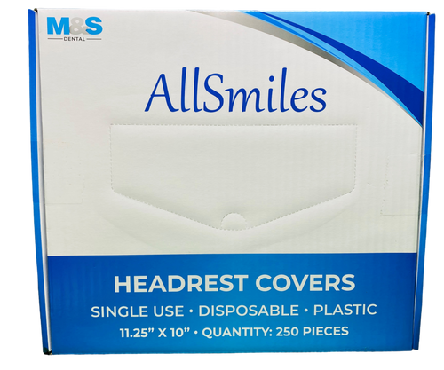 AllSmiles Headrest Covers 11.25" x 10" - Clear 250/Case