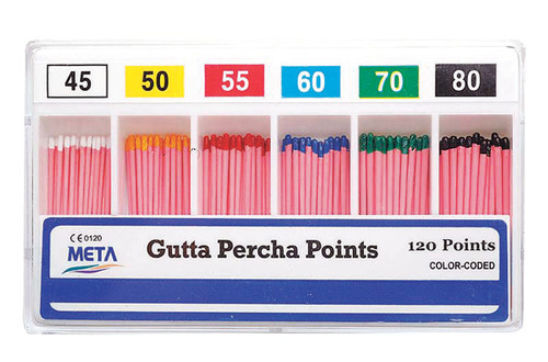 Gutta Percha Points #40 Color Coded 120 Points Sliding