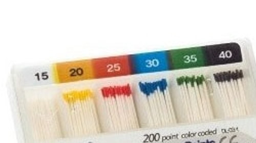 Absorbent Paper Points #20 Color Coded 200/Sliding Box