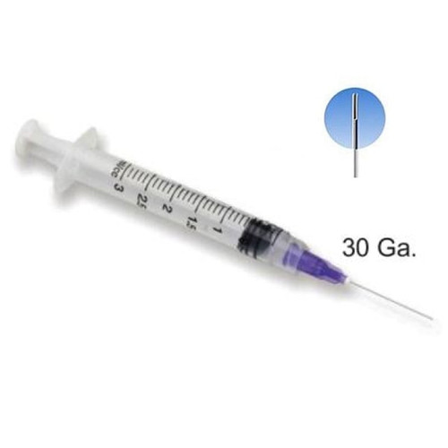 3Cc Endo Syringes W/30Ga Irrigation Needles (Purple) 100/Pk
