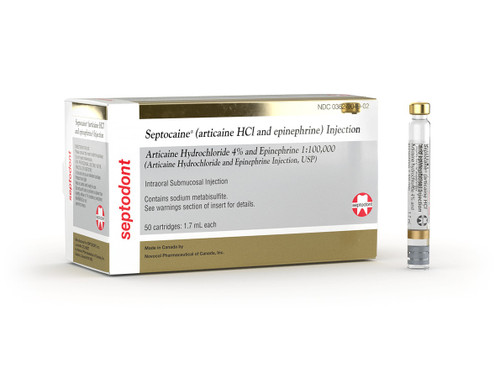 Septocaine Articaine Hci & Epinephrine 1:100,000 (Gold Box)
