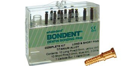 Bondent Dentin Bonding Pins Bulk Kit Short Pins (Titanium) 5