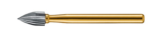 Kerr Trimming & Finishing 7106 Flame Carbide Bur 12 Flute Friction Grip Shank 018 Size 3.4 mm Length 5 Pack