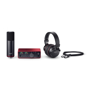 SCARLETT4 Solo Studio Focusrite - Pack Carte son 2 entrées 2 sorties 192KHz  + micro statique + casque studio