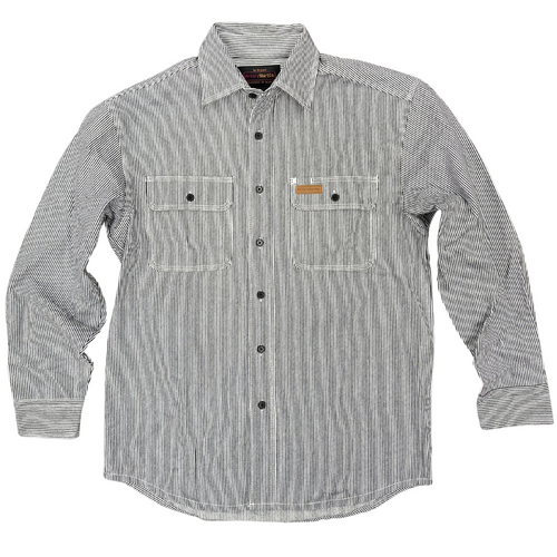 【雰囲気系】 BIGMAC hickory work shirts 70s ボロ Vintage Big Mac Men's Large Brown Long Sleeve Button Up