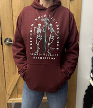 O-H Skeleton Hoodie-Maroon