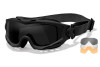 Wiley X Spear Multi-Lens Goggle Pack, Smoke Grey/Clear/Light Rust Lenses, Matte Black Frame