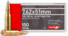 Aguila 7.62 x 51mm (308 Win) 150 Grain FMJ BT Ammunition, 20 Rounds