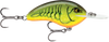Rapala OG Deep Tiny Crankbait, 2.25", 5/16oz, Chartreuse Rootbeer Crawdad