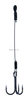 Gamakatsu Treble Stinger Rig, Wire Leader, NS Black, Size 6, 3 per Pack