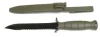 Glock Field Knife 6.5" Carbon Steel, Saw, w/Sheath, ODG