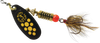 Mepps Black Fury In-Line Spinner, #3, 1/4oz, Dressed, Blk/Yellow Dots