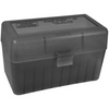 MTM 50 Round Flip Top, Large Rifle Ammo Box, Clear Smoke