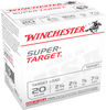 Winchester Super-Target Shotshell 20 GA, 2-3/4 in, No. 7-1/2 Shot, 7/8oz, 2-1/2 Dr, 1200 fps, 25 Rnds