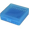 MTM Case-Gard Ammo Box 100 Round Flip-Top 40 10mm 45 ACP, Clear/Blue