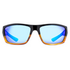 Calcutta Shock Wave Sunglasses, Wood Grain Fade Frame/ Blue Mirror Lens