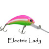 Walleye Nation Creations Boogie Shad, Banana Style Crankbait, Size 2", 17' Diving depth, Electric Lady