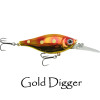 Walleye Nation Creations Shaky Shad Crank Bait, Size 2 3/8", 7' Dive Depth, Gold Digger