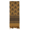 Rothco Skulls Shemagh Tactical Desert Keffiyeh Scarf, Coyote Brown/Black