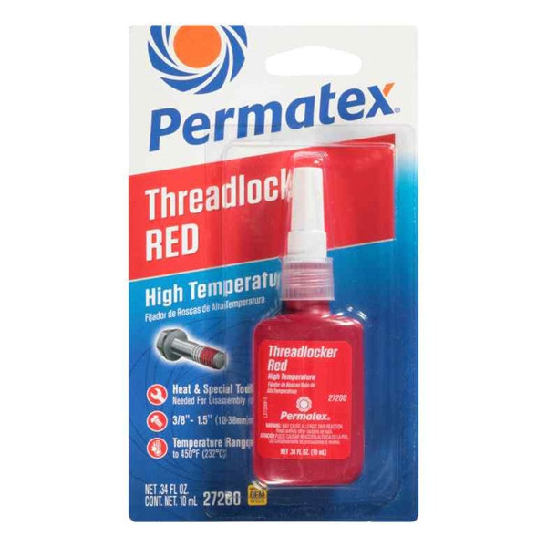 Permatex Red High Temperature/High Strength Threadlocker Liquid - 10 ml - 071460