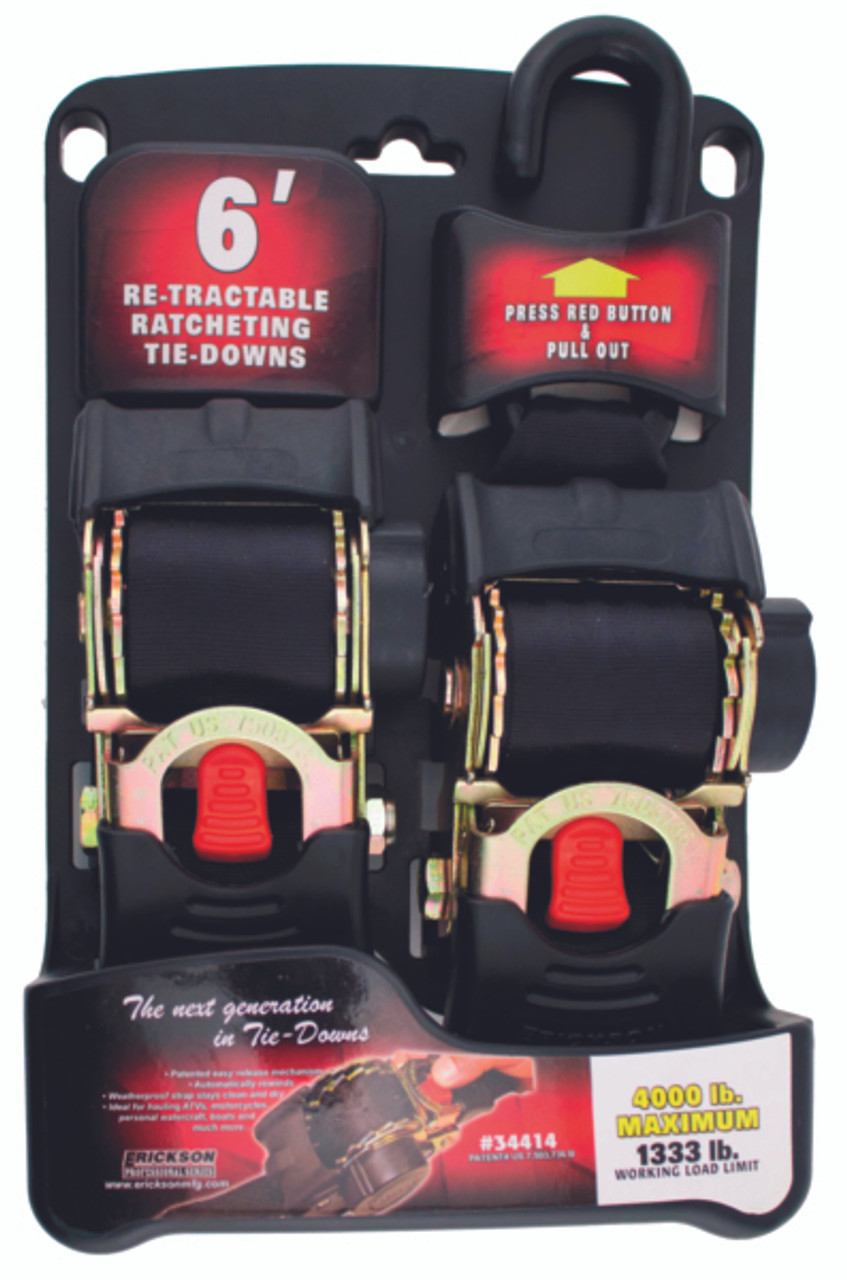 ERICKSON Re-tractable Tie-Downs 2"x6' 6' - 4000 lbs - 715090