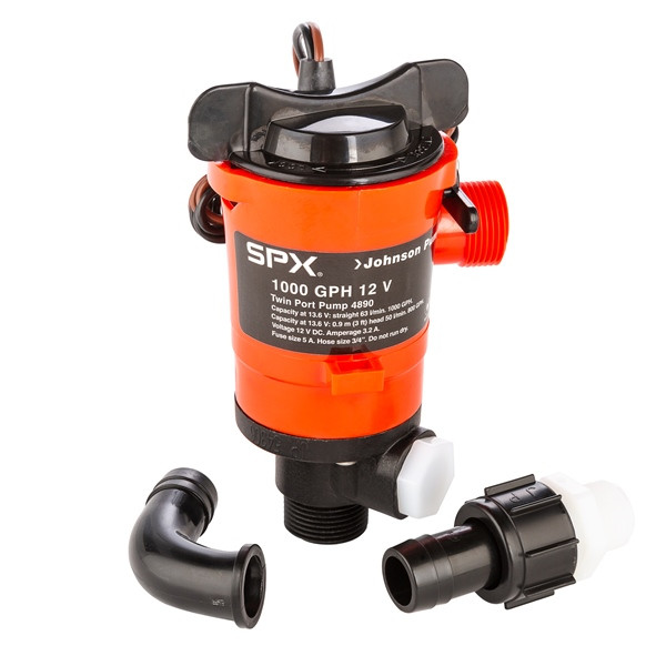 JOHNSON PUMP Bilge Pump, 1000 GPH - 708945