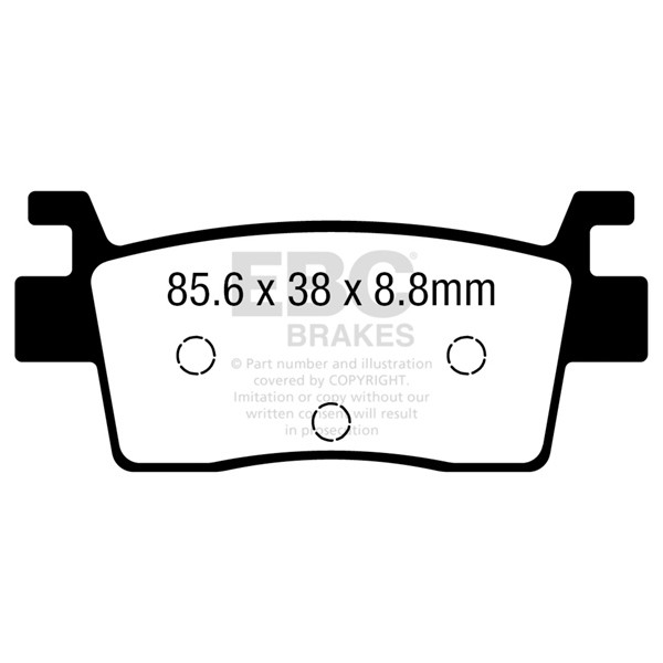 EBC  “R“ Long Life Sintered Brake Pad Sintered metal - Rear Right, Rear left - 125513